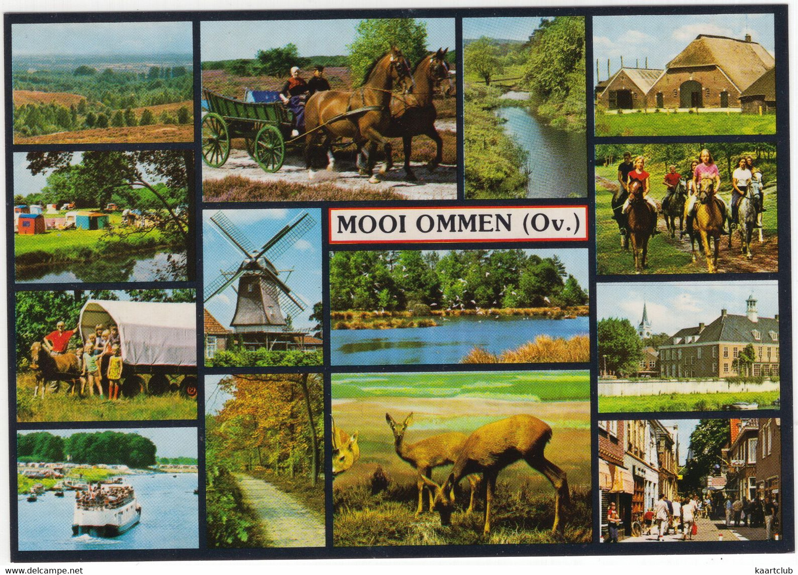 Mooi Ommen (Ov.) - (Overijssel, Nederland)  - Nr.OMN 22 - Huifkar, Natuur, Dieren, Centrum, Kasteel Etc. - Ommen