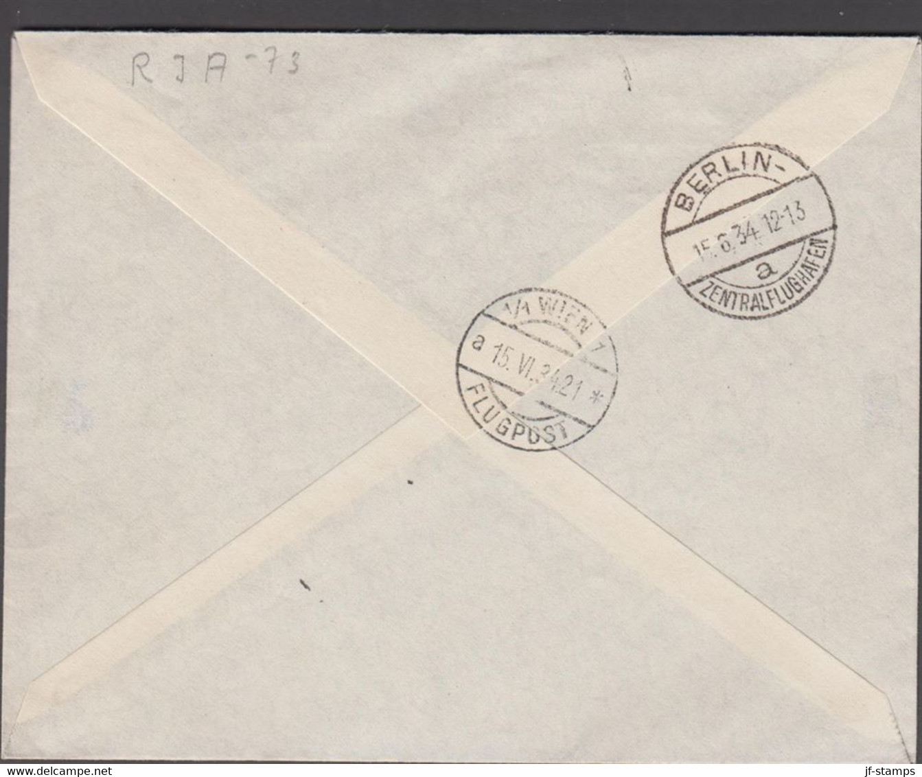 1928-1929. ISLAND. Air Mail. Overprint. Set Of 2 On AIR MAIL Loftleidis Cover To Österrei... (Michel 122-123) - JF514598 - Cartas & Documentos