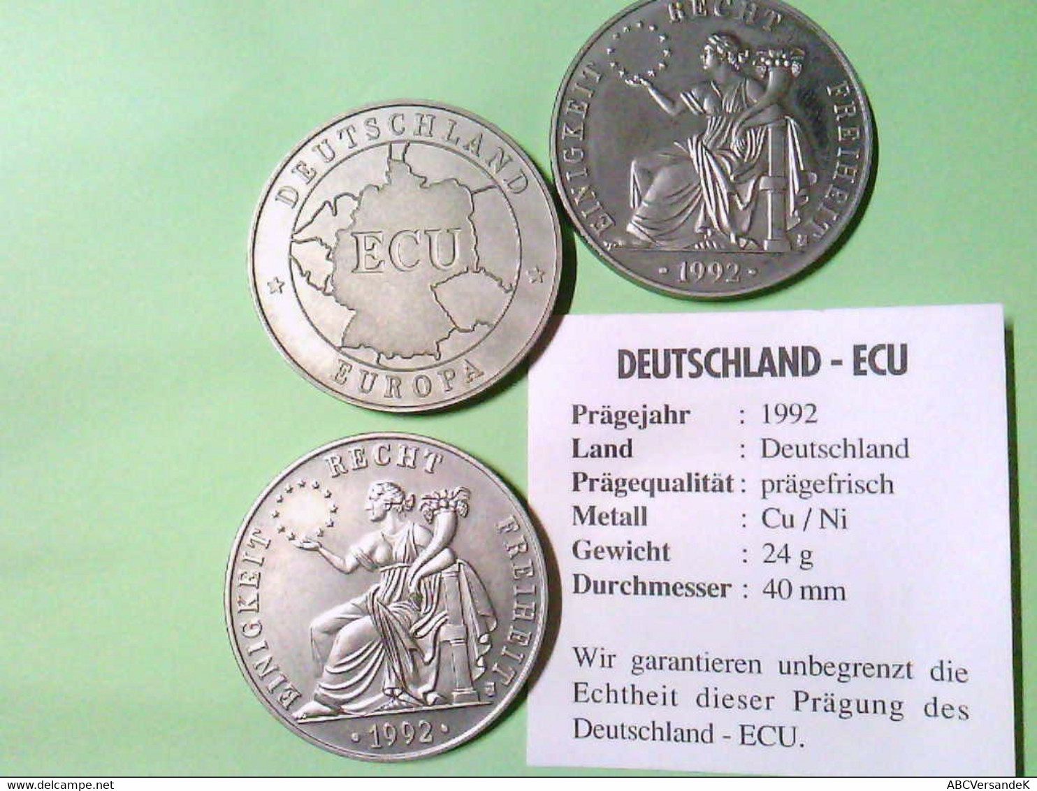 Deutschland - ECU, 1992, 3 Stück, Prägefrisch. - Numismática