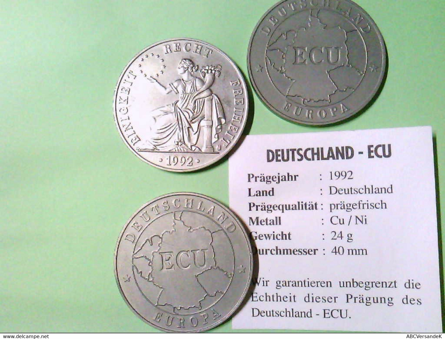 Deutschland - ECU, 1992, 3 Stück, Prägefrisch. - Numismática