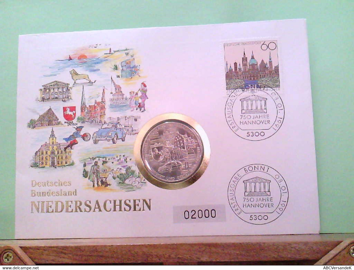 Numiesbrief Von 1991, Deutsches Bundesland Niedersachsen, Medaille,Niedersachsen. - Numismatica