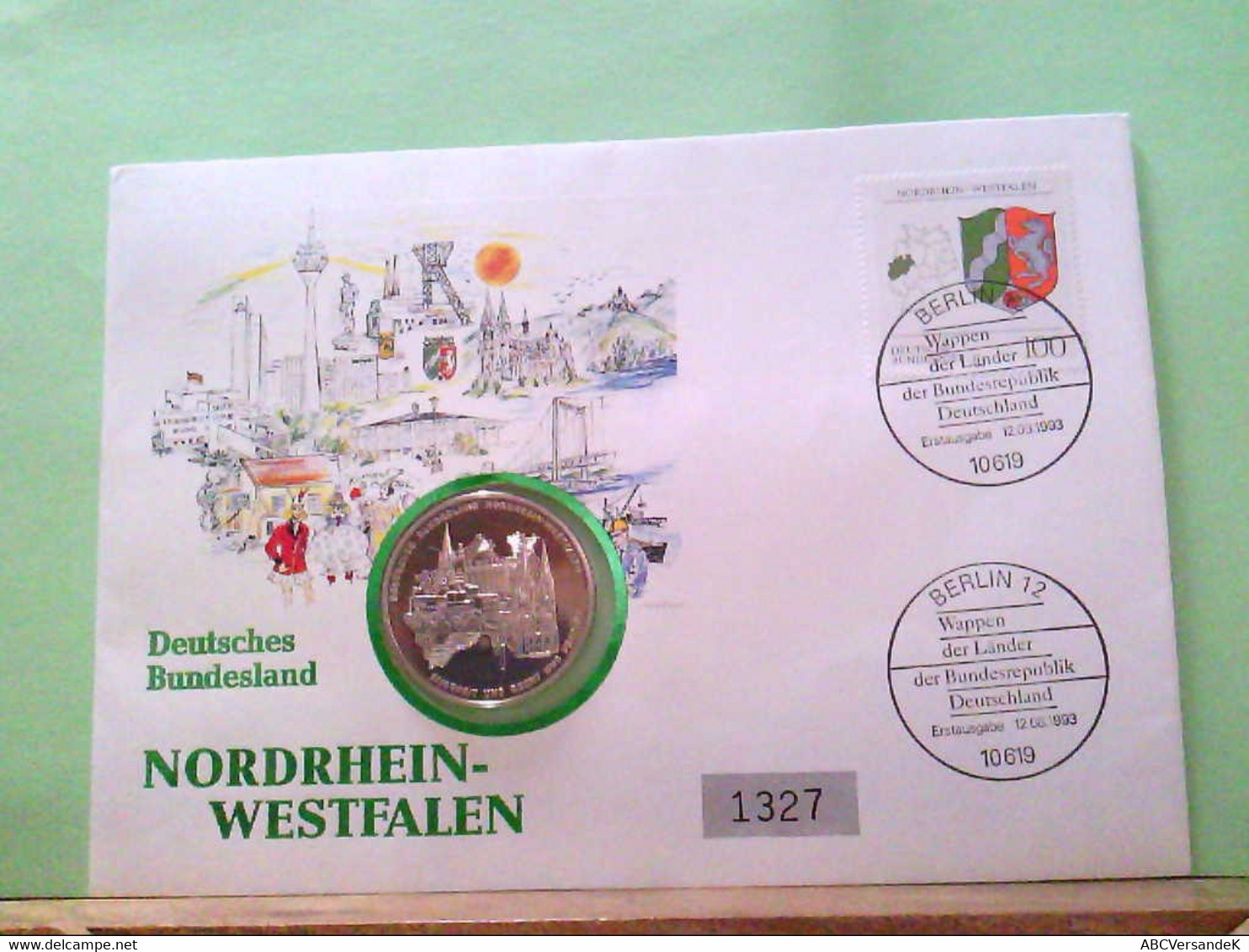 Numisbrief 1993, Deutsches Bundesland Nordrhein - Westfalen, Medaille: Wappen Der Bundesländer. - Numismatics