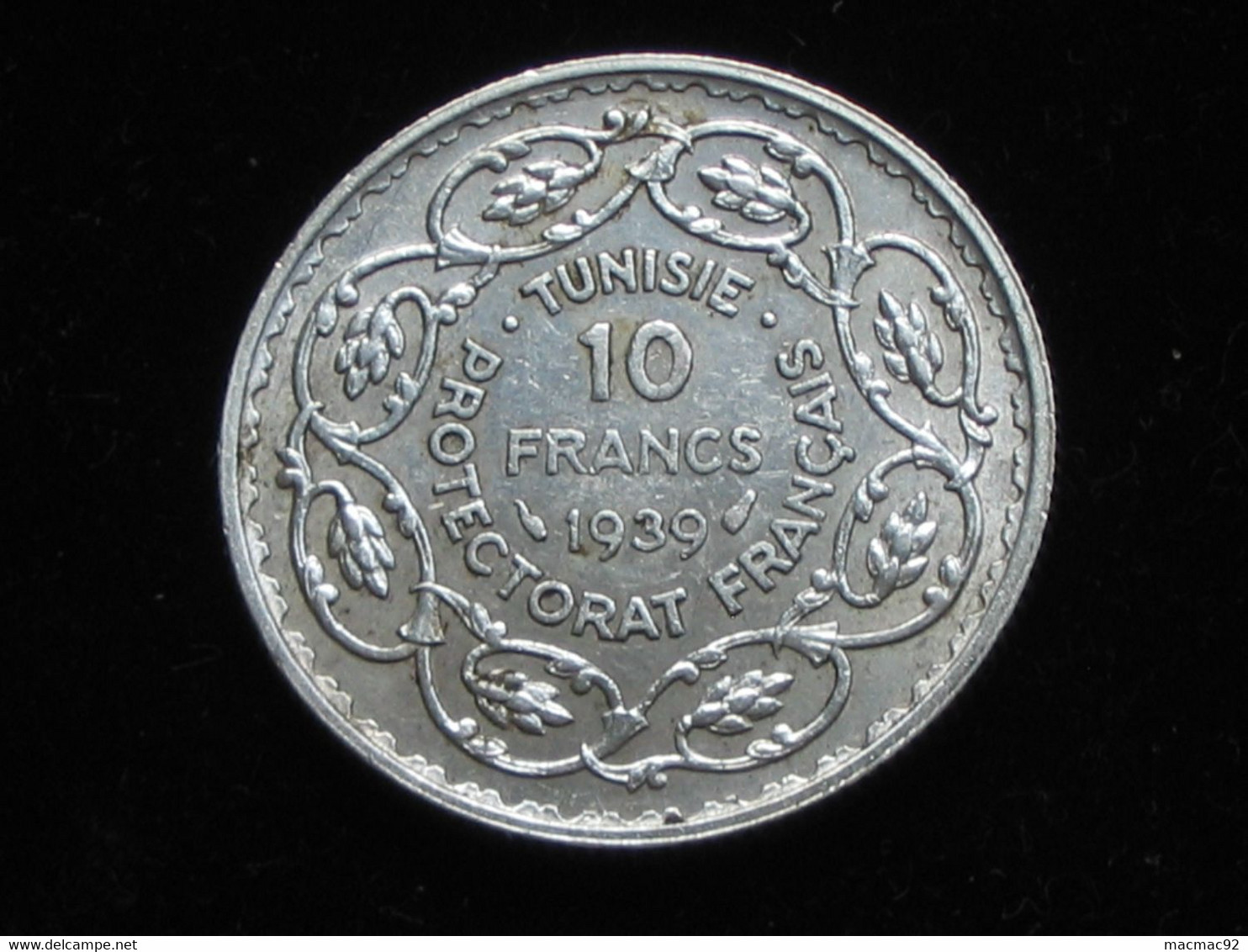 TUNISIE - 10 Francs Argent 1939 - Protectorat Francais    ***** EN ACHAT IMMEDIAT ***** - Tunisia