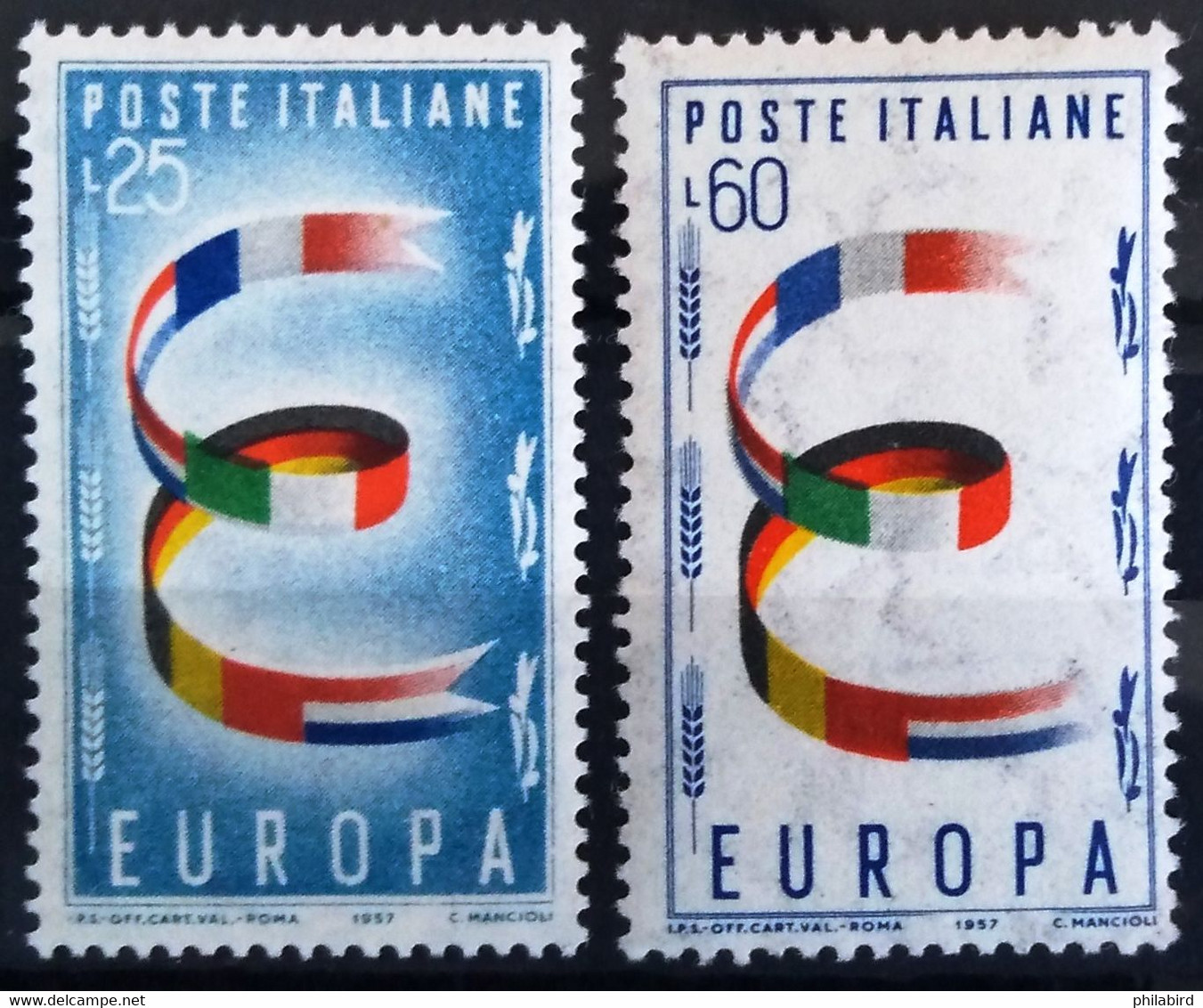 EUROPA 1957 - ITALIE                    N° 744/745                        NEUF** - 1957