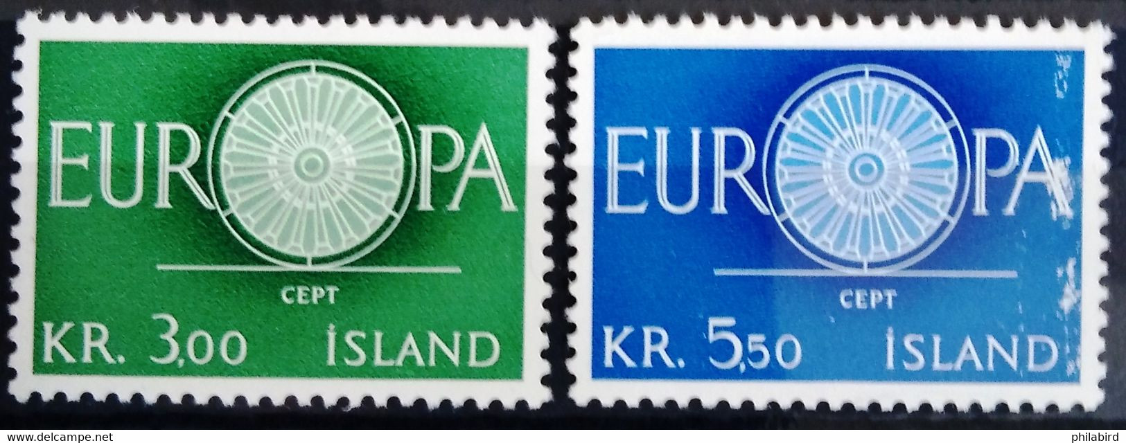 EUROPA 1960 - ISLANDE                   N° 587/588                        NEUF** - 1960