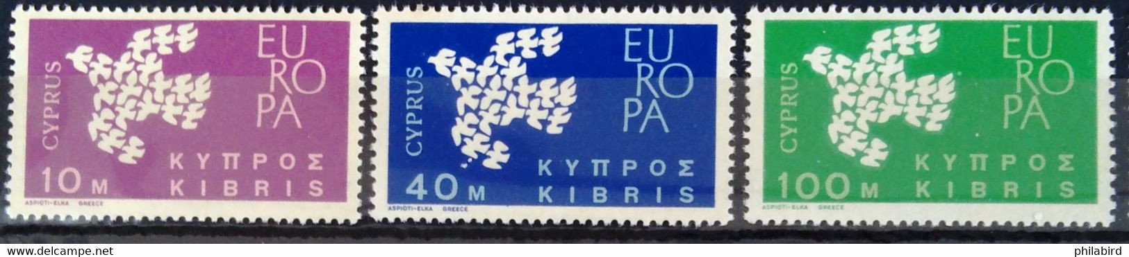 EUROPA 1961 - CHYPRE                   N° 189/191                        NEUF** - 1961