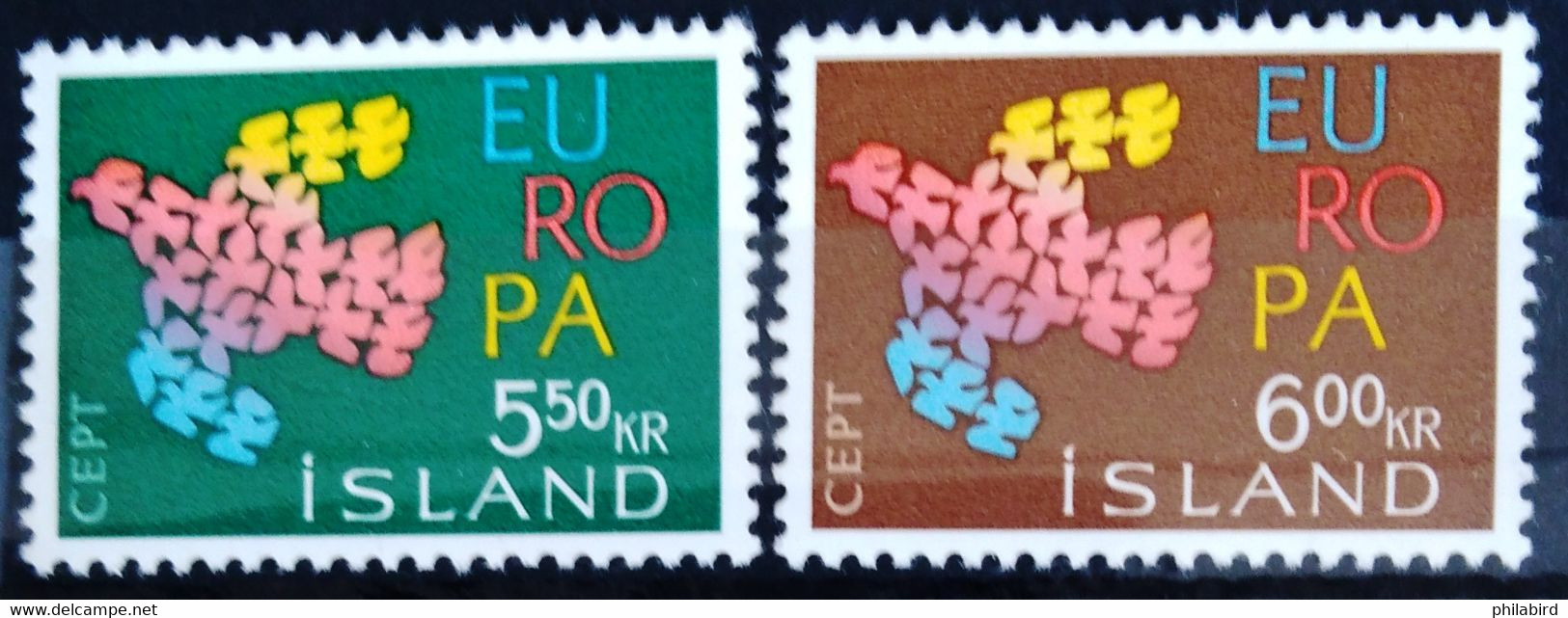 EUROPA 1961 - ISLANDE                  N° 311/312                        NEUF** - 1961