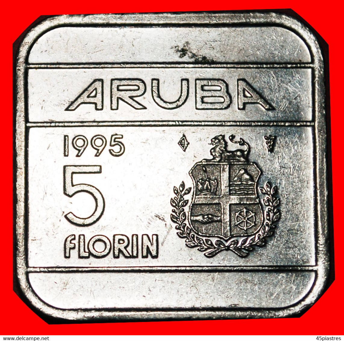* NETHERLANDS (1995-2005): ARUBA ★ 5 FLORIN 1995 MINT LUSTRE!★ LOW START★ NO RESERVE! - Aruba