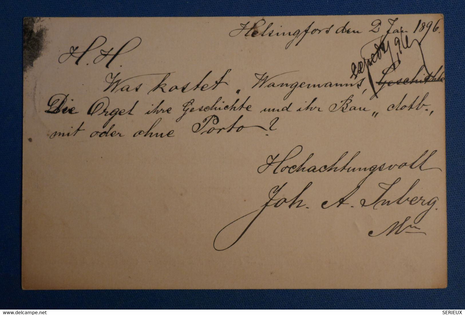 AM10 SUOMI BELLE CARTE    1896 HELSINSKI   POUR LEIPZIG GERMANY++ AFFRANCH. PLAISANT - Covers & Documents