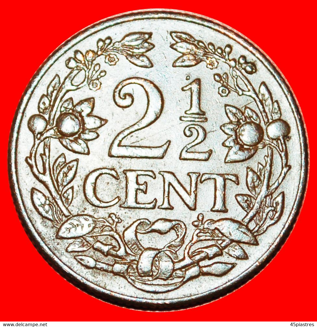 * USA (1944-1948): CURACAO ★ 2 1/2 CENT 1944D! WILHELMINA (1890-1948) DISCOVERY COIN!★ LOW START★ NO RESERVE! - Curacao