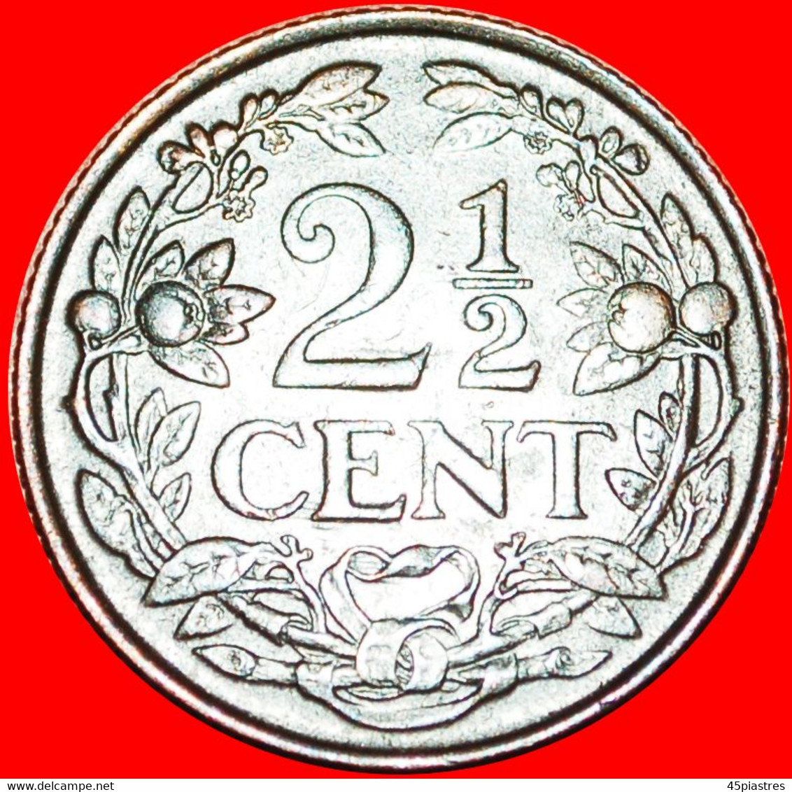 * NETHERLANDS (1944-1948): CURACAO ★ 2 1/2 CENT 1947! WILHELMINA (1890-1948) DISCOVERY COIN! ★ LOW START★ NO RESERVE! - Curacao