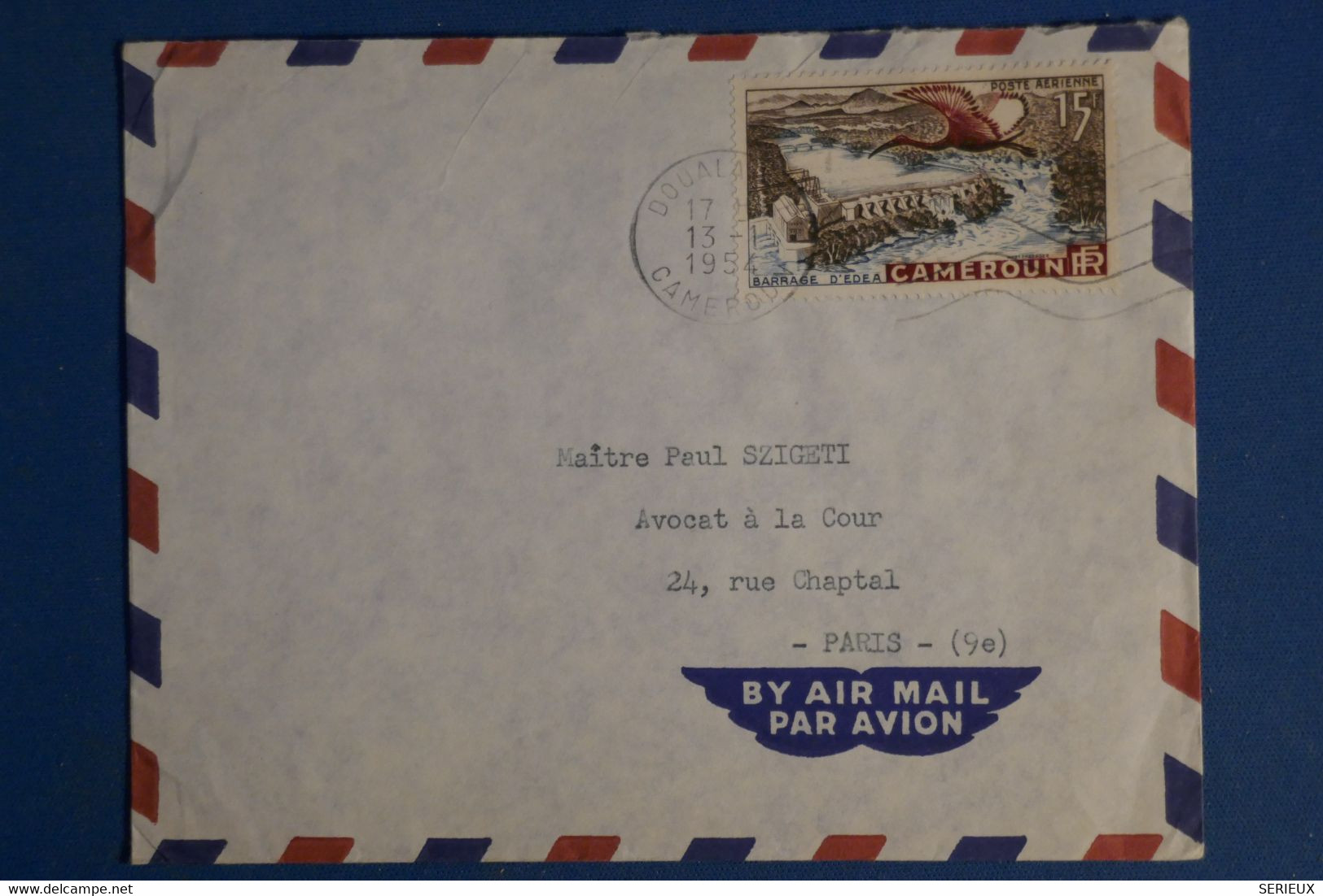 AM10 CAMEROUN    BELLE LETTRE  1954 DOUALA  POUR PARIS FRANCE  + +AFFRANCH. PLAISANT - Storia Postale