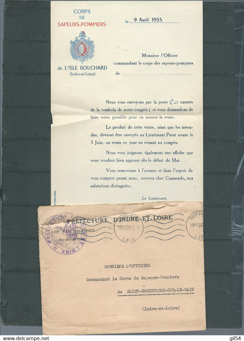 "lot De Nouvel An" Extrait D'une Archive D'1 Pompier De Saint Christophe /nai, Gandon , Taxes Divers  Bb175 - 1945-54 Marianne Of Gandon
