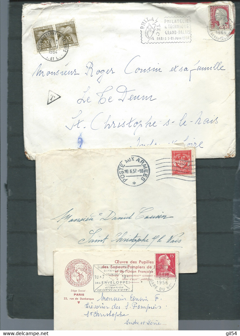 "lot de nouvel an" extrait d'une archive d'1 pompier de Saint Christophe /nai, gandon , taxes divers  bb175