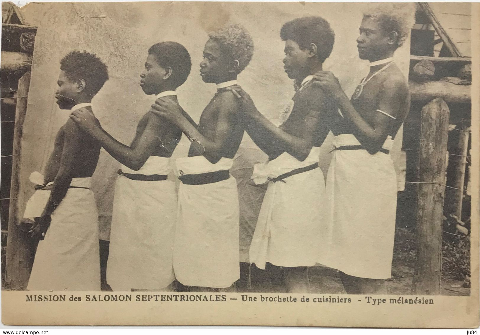 Océanie - Salomon - Mission Des Salomon Septentrionales - Une Brochette De Cuisiniers - Type Mélanésien - Carte Postale - Salomon