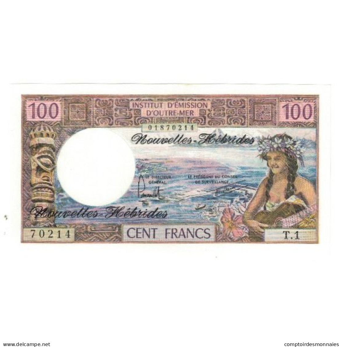 Billet, Condominium Des Nouvelles-Hébrides, 100 Francs, KM:18b, NEUF - Papeete (Polinesia Francese 1914-1985)
