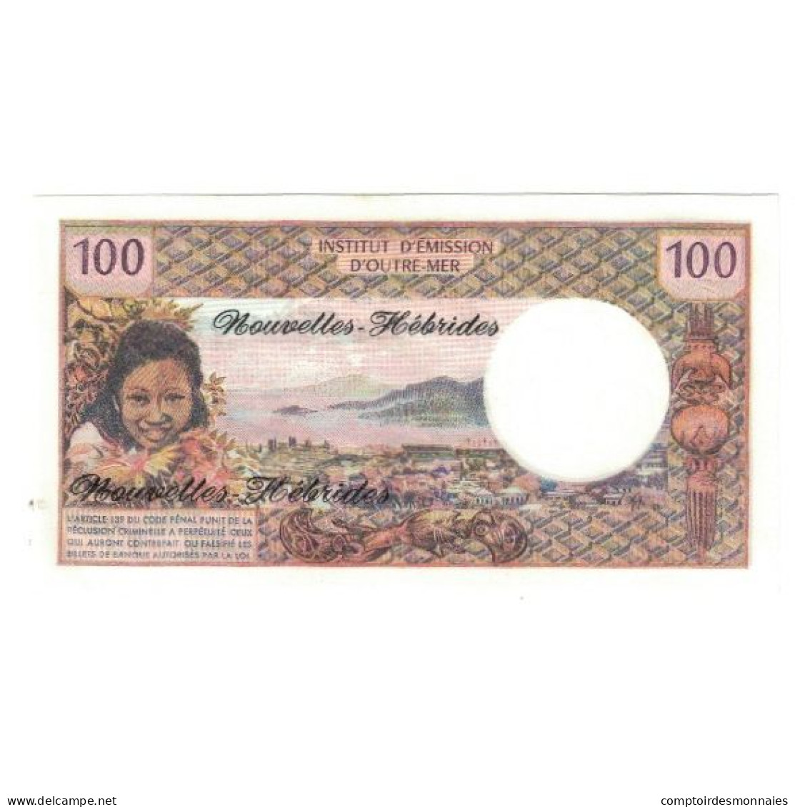 Billet, Condominium Des Nouvelles-Hébrides, 100 Francs, KM:18b, NEUF - Papeete (Polynésie Française 1914-1985)