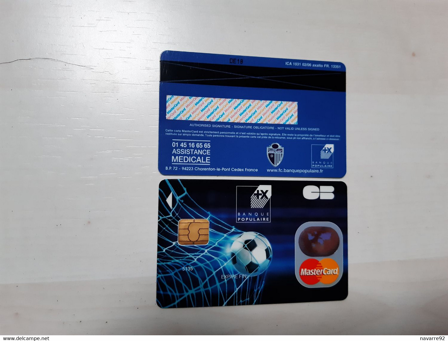 CARTE A PUCE BANCAIRE BANQUE POPULAIRE VISUEL FOOTBALL TEST ESSAI !!! - Cartes Bancaires Jetables