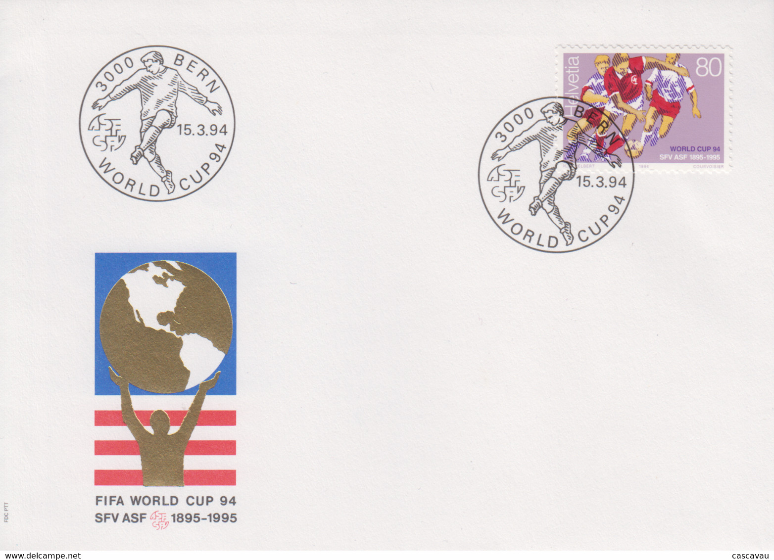 Enveloppe  FDC  1er  Jour   SUISSE    Coupe  Du   Monde  De  Football    U.S.A   1994 - 1994 – Vereinigte Staaten