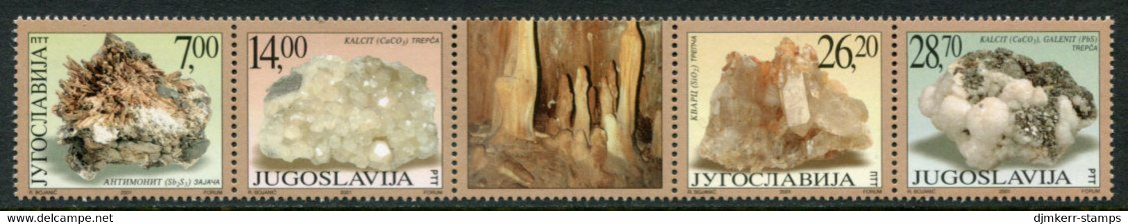 YUGOSLAVIA 2001 Minerals Strip MNH / **.  Michel 3047-50 - Ungebraucht