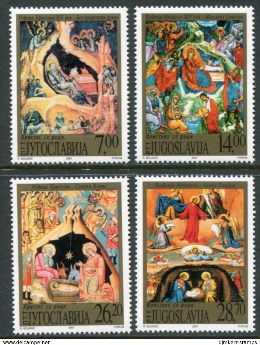 YUGOSLAVIA 2001 Christmas: Frescoes   MNH / **.  Michel 3053-56 - Neufs