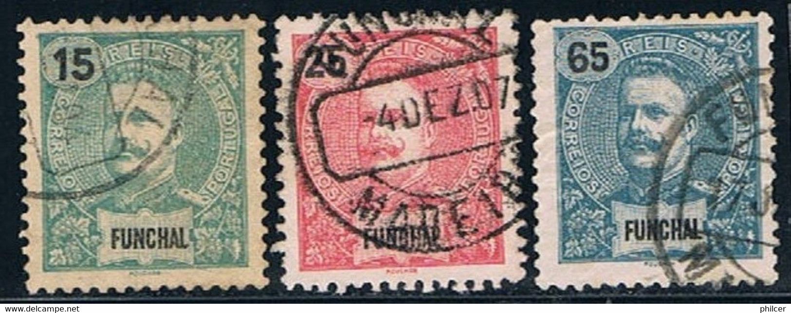 Funchal, 1898/905, # 27/8, 30, Used - Funchal