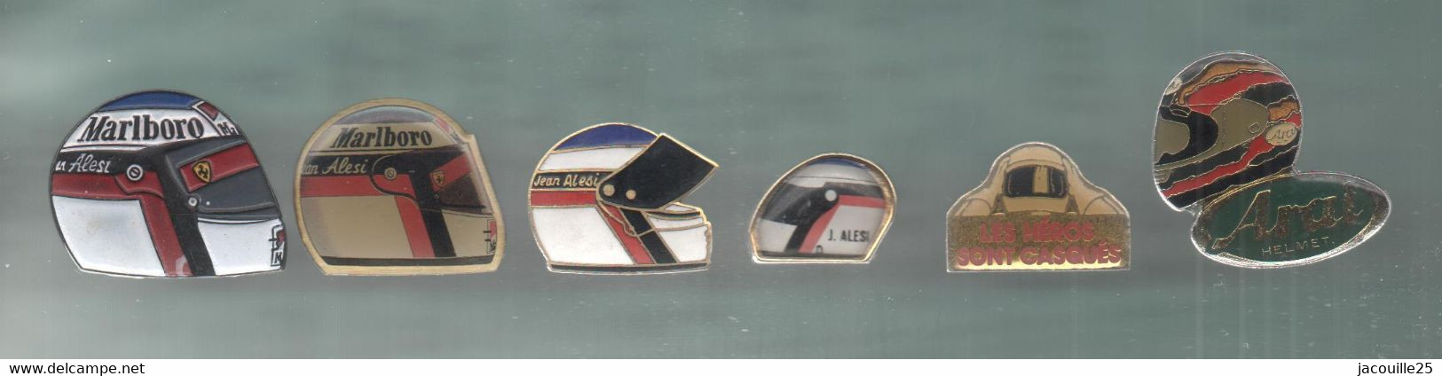 PINS PIN'S CASQUE 1006 AUTO F1 JEAN ALESI FERRARI HEROS ARAI HELMET MARLBORO  LOT 6 PINS TOUS DIFFERENTS - Car Racing - F1