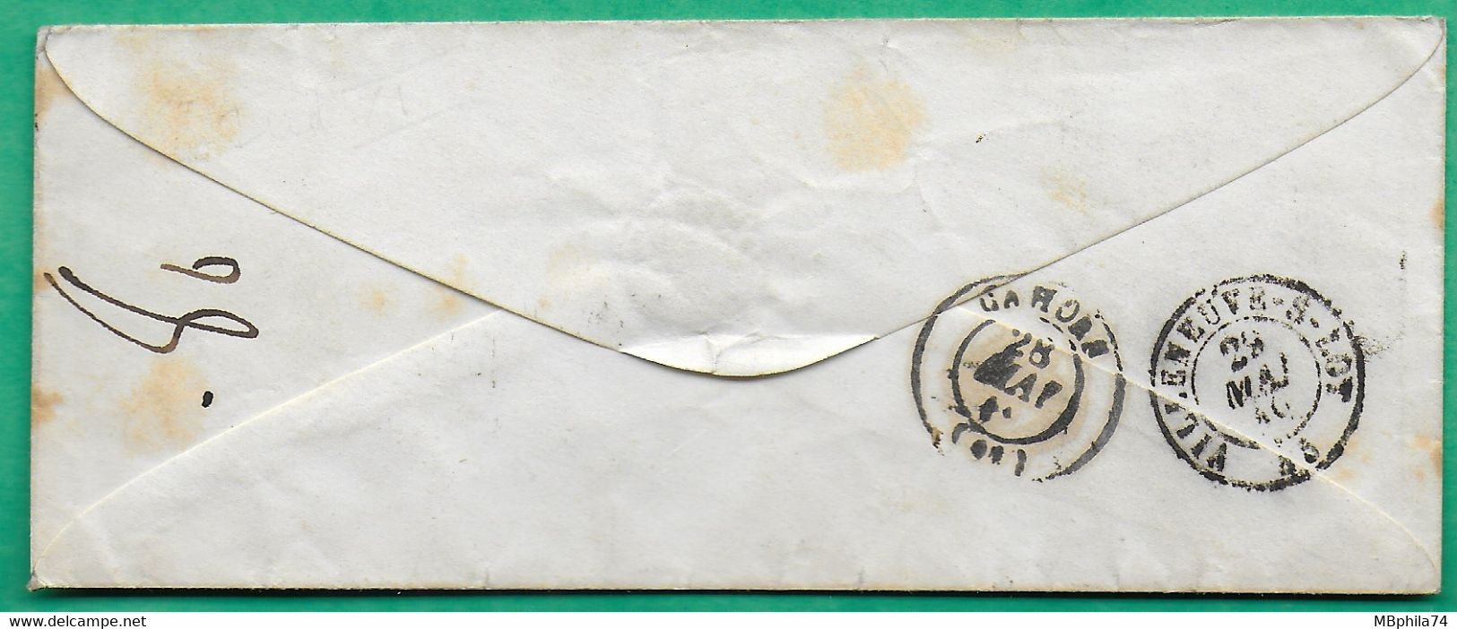 CAD TYPE 13 CASTELNAU DE MONTRATIER LOT POUR VILLENEUVE D'AGEN LOT ET GARONNE TAXE 2 1849 LETTRE COVER FRANCE - 1849-1876: Klassik