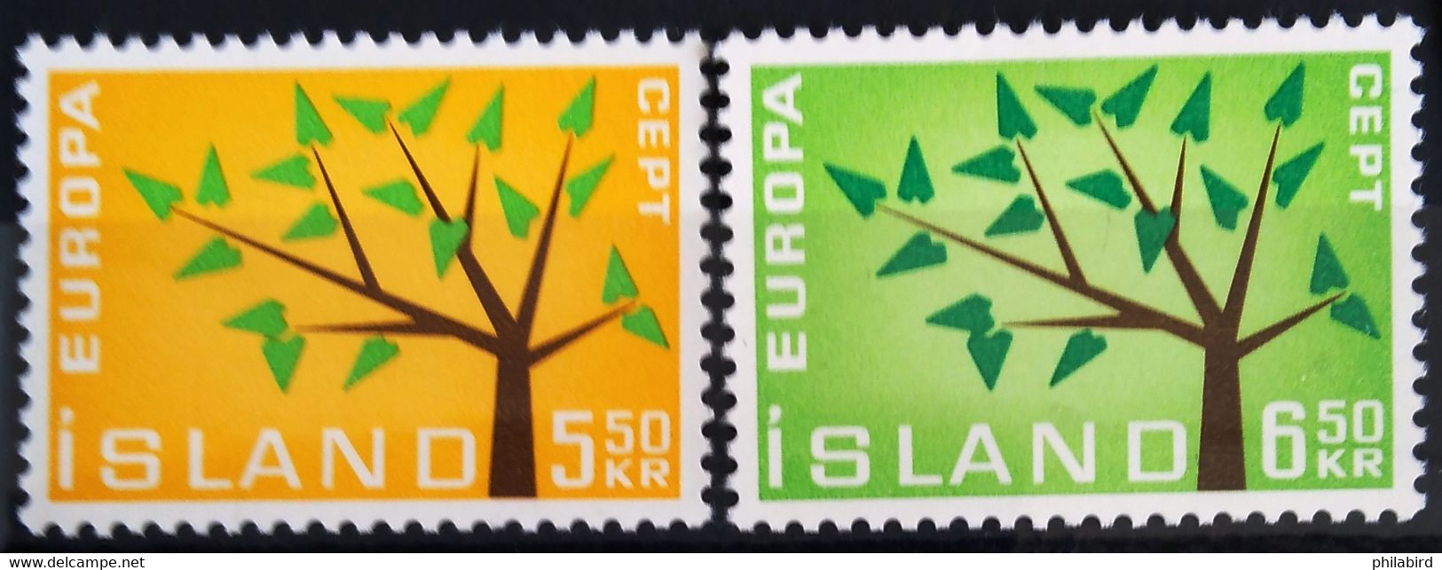 EUROPA 1962 - ISLANDE                    N° 319/320                        NEUF** - 1962