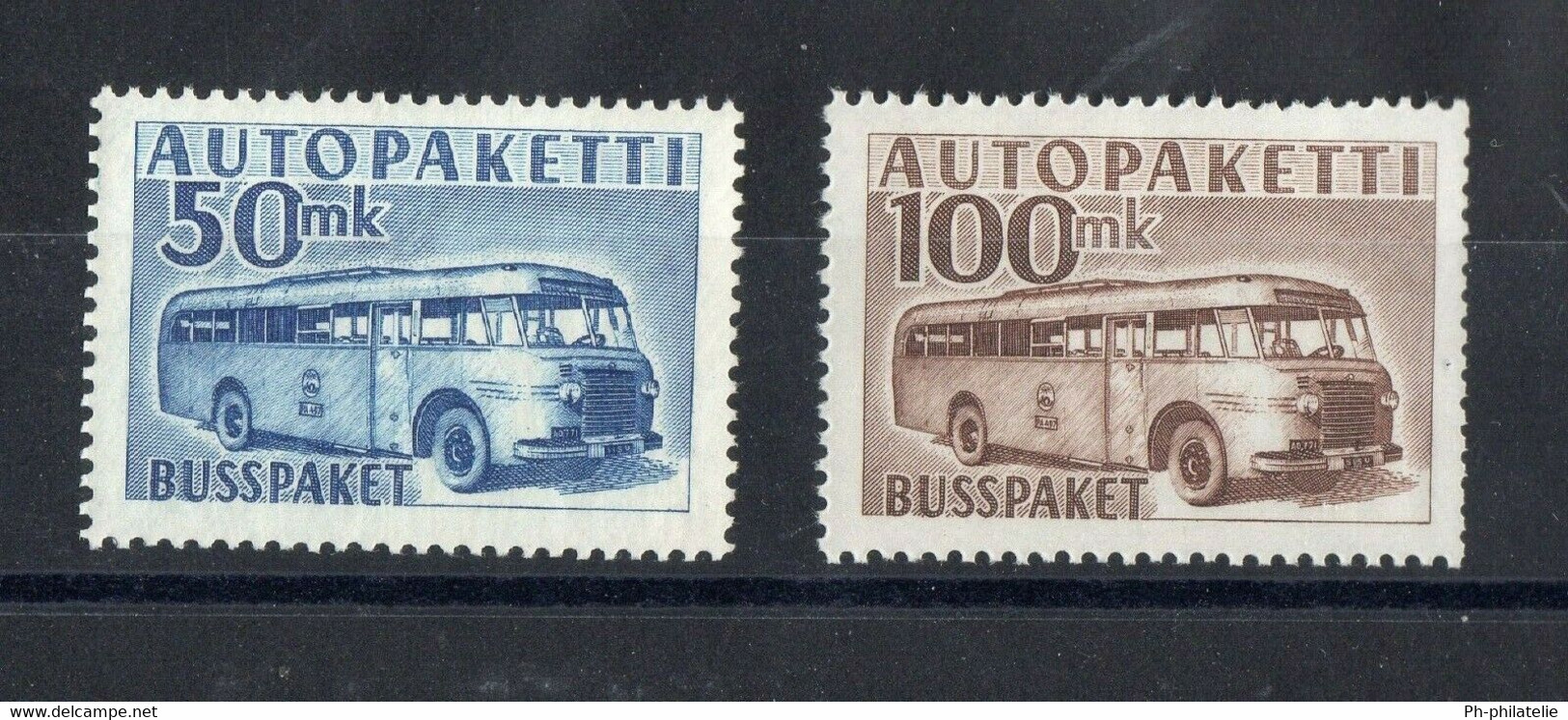 FINLANDE: SERIE DE 2 TIMBRES COLIS POUR AUTOBUS NEUF* N°8/9 - Unused Stamps