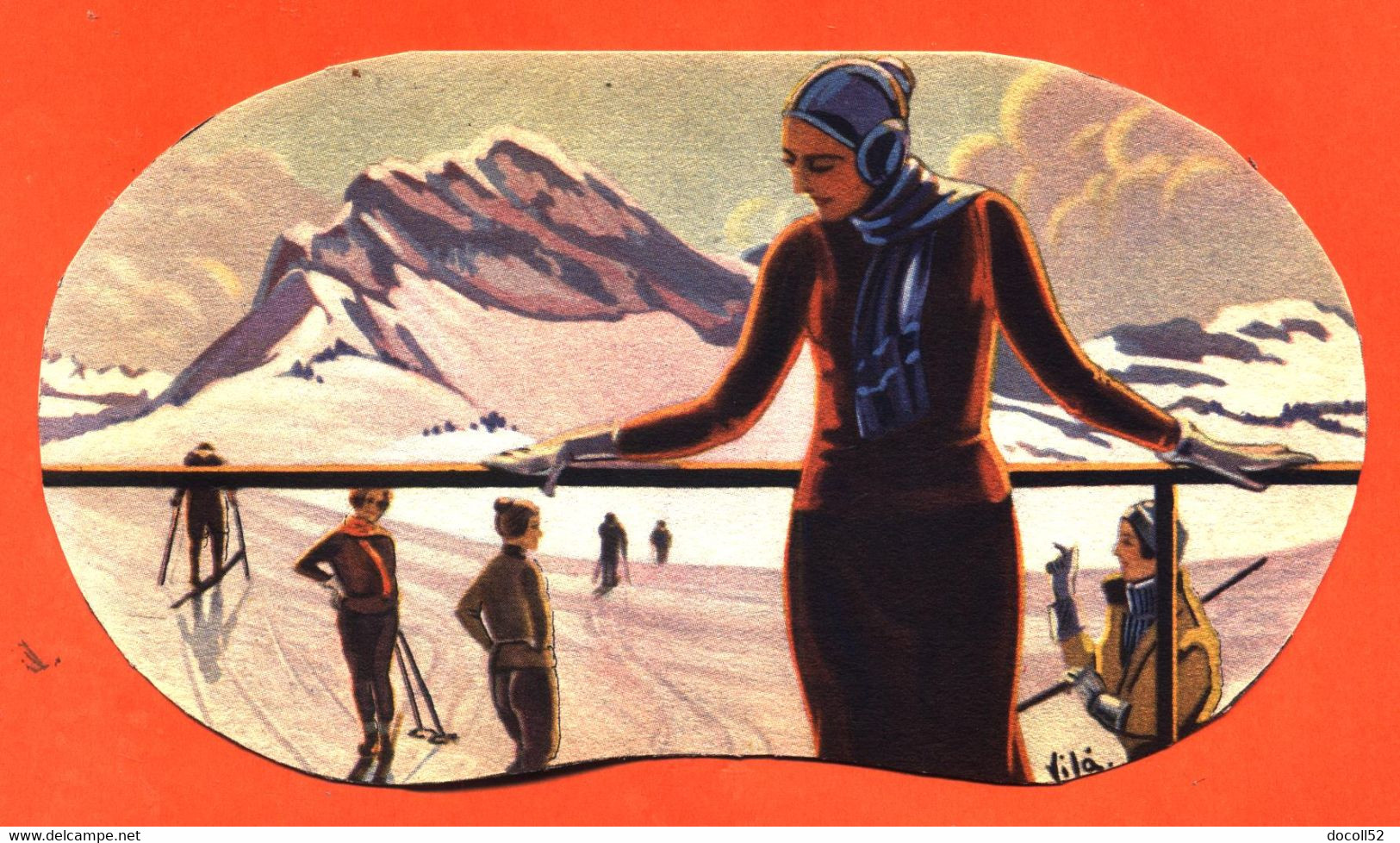 Carte Parfumée ? Pub Simon Poudre Et Crème - Saison D'hiver - Ski - Anciennes (jusque 1960)