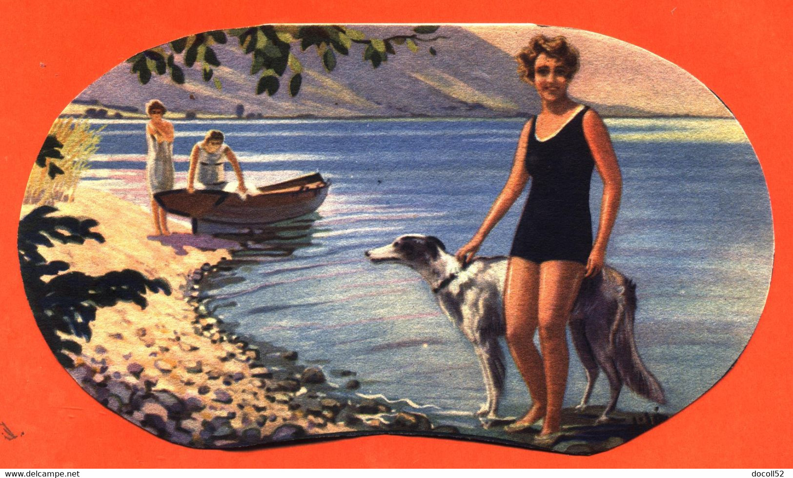 Carte Parfumée ? Pub Simon Poudre Et Crème - Saison été - Femme - Chien Lévrier - Anciennes (jusque 1960)