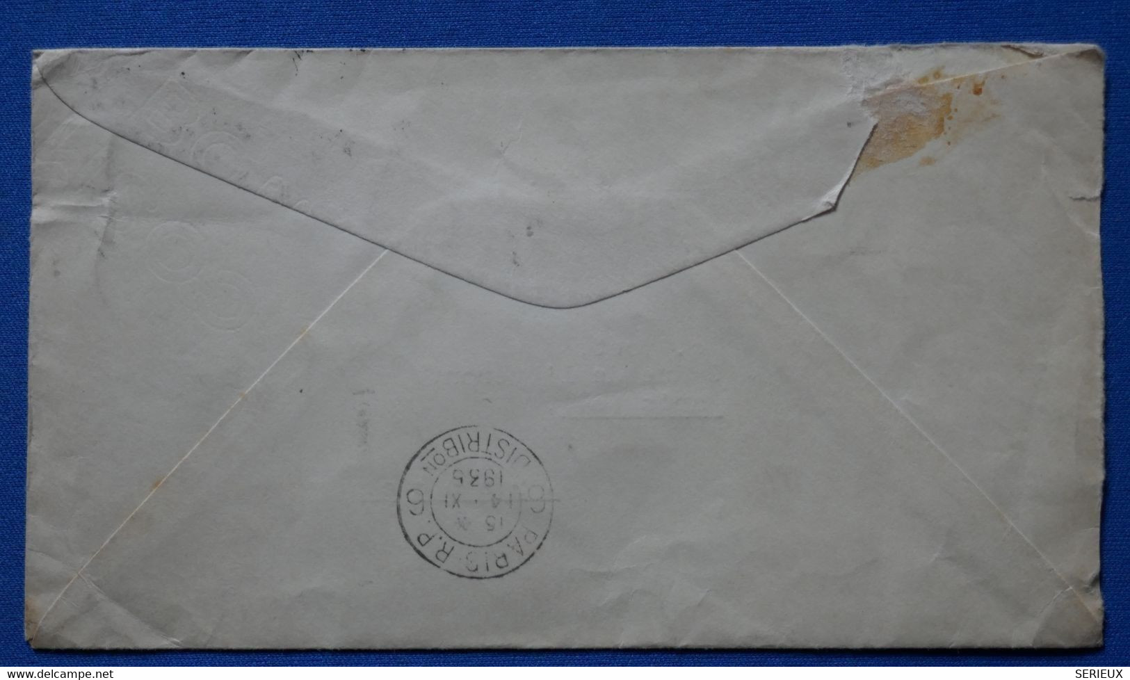 C CHINA BELLE LETTRE RARE 1935 SHANGHAI A PARIS FRANCE VIA SIBERIA +AFFRANCHISSEMENT PLAISANT - 1912-1949 Republik