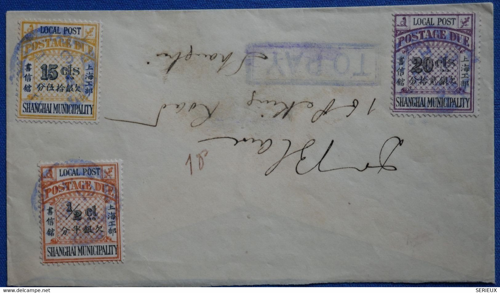 C CHINA BELLE LETTRE VERY RARE 1894 POSTE LOCALE SHANGHAI + AFFRANCHISSEMENT INTERESSANT - Lettres & Documents