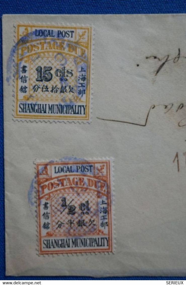 C CHINA BELLE LETTRE VERY RARE 1894 POSTE LOCALE SHANGHAI + AFFRANCHISSEMENT INTERESSANT - Cartas & Documentos