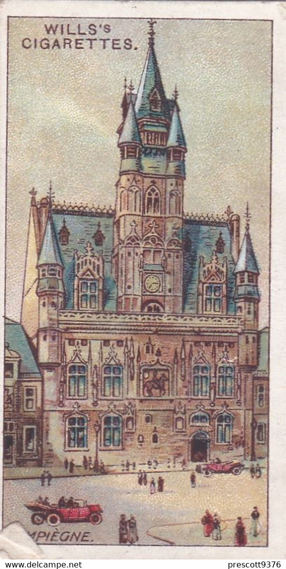 Gems Of French Architecture 1916 Wills Cigarette Card, 17 Hotel De Ville Compiegne - Wills