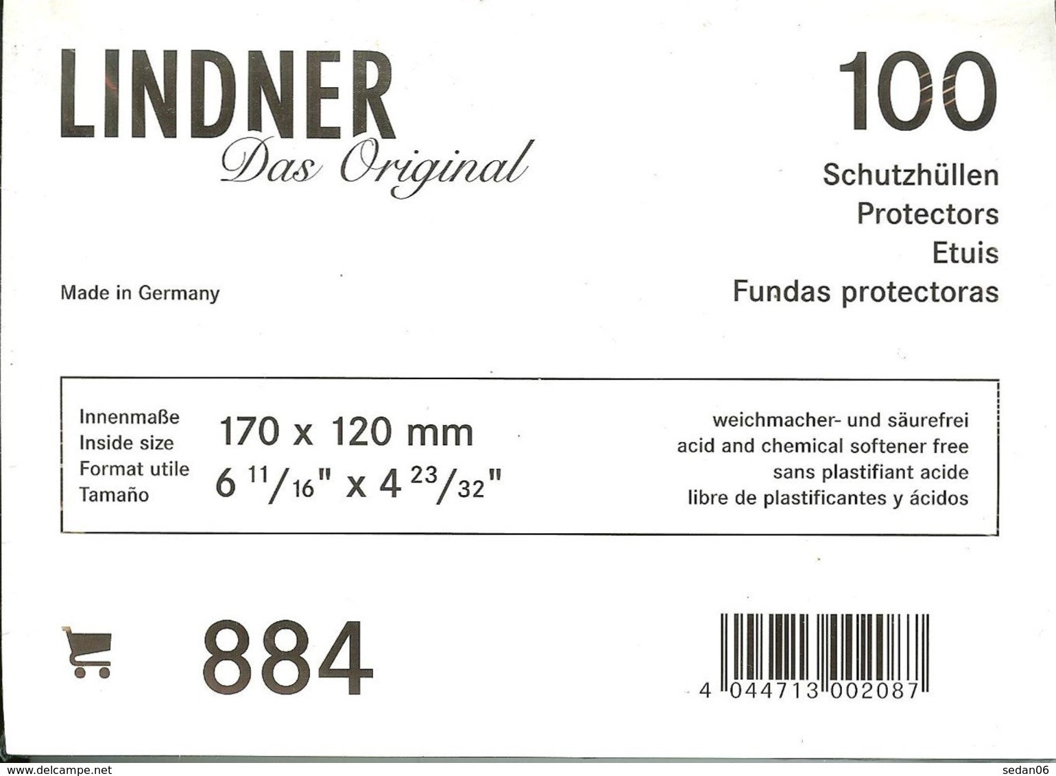 LINDNER - ETUIS De PROTECTION 170x120 Mm (Lettres Formt C6,REF. 884) - Zonder Classificatie