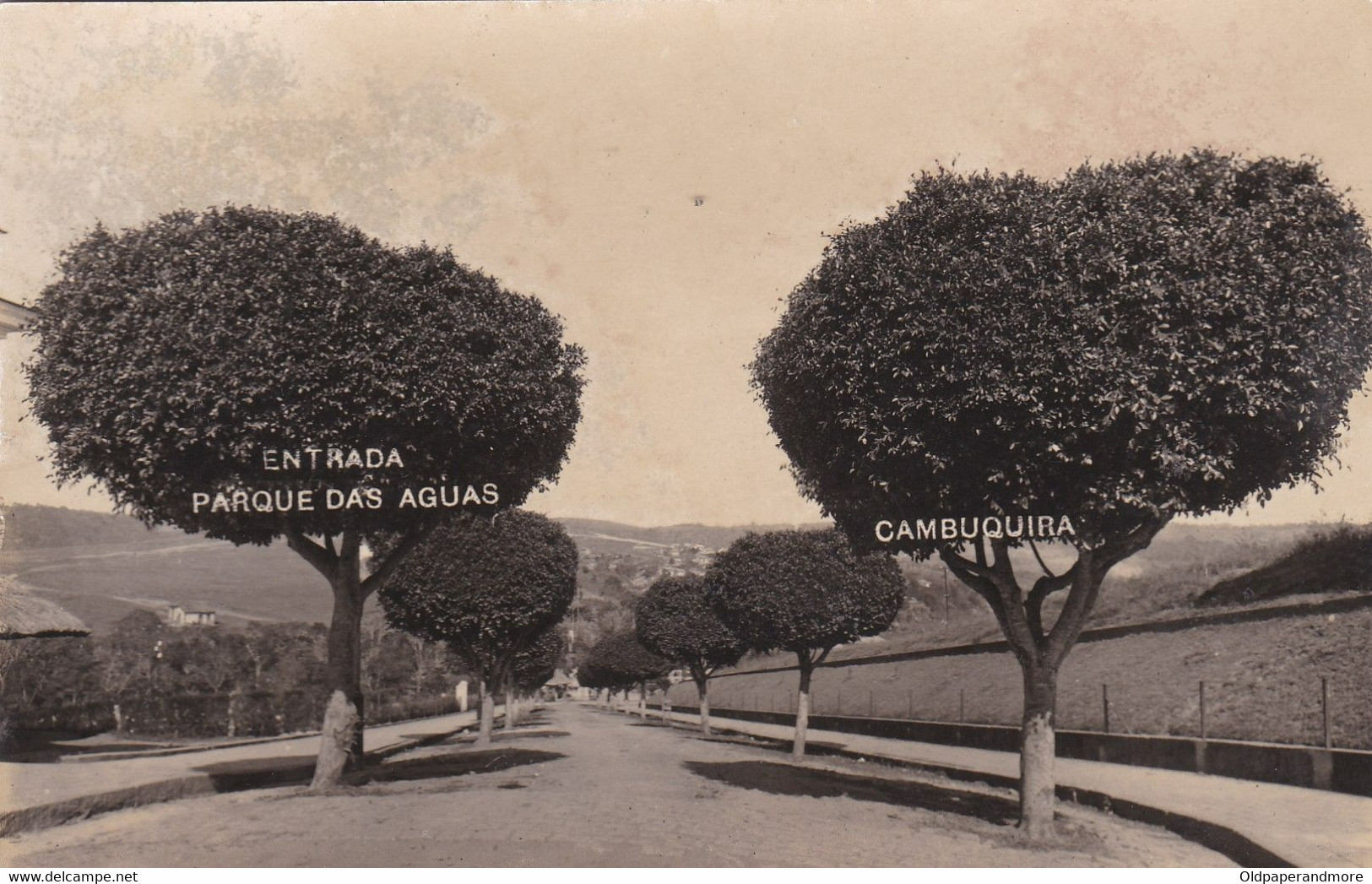 REAL PHOTO POSTCARD - BRASIL - BRAZIL - MINAS GERAIS -  CAMBUQUIRA - ENTRADA DO PARQUE DAS ÁGUAS - Belo Horizonte