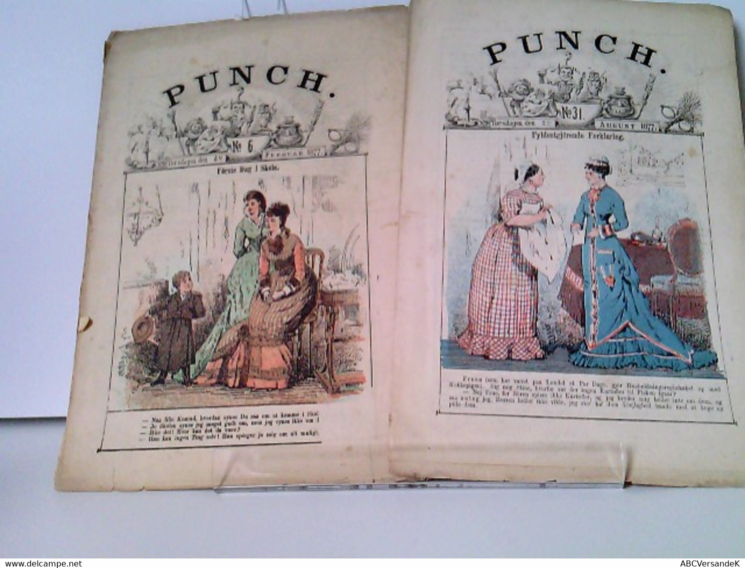 KONVOLUT/Punch, Dänische Ausgabe - 2 Ausgaben Von 1877: No. 6 - Februar 1877 / No. 31 - August 1877 - Humor