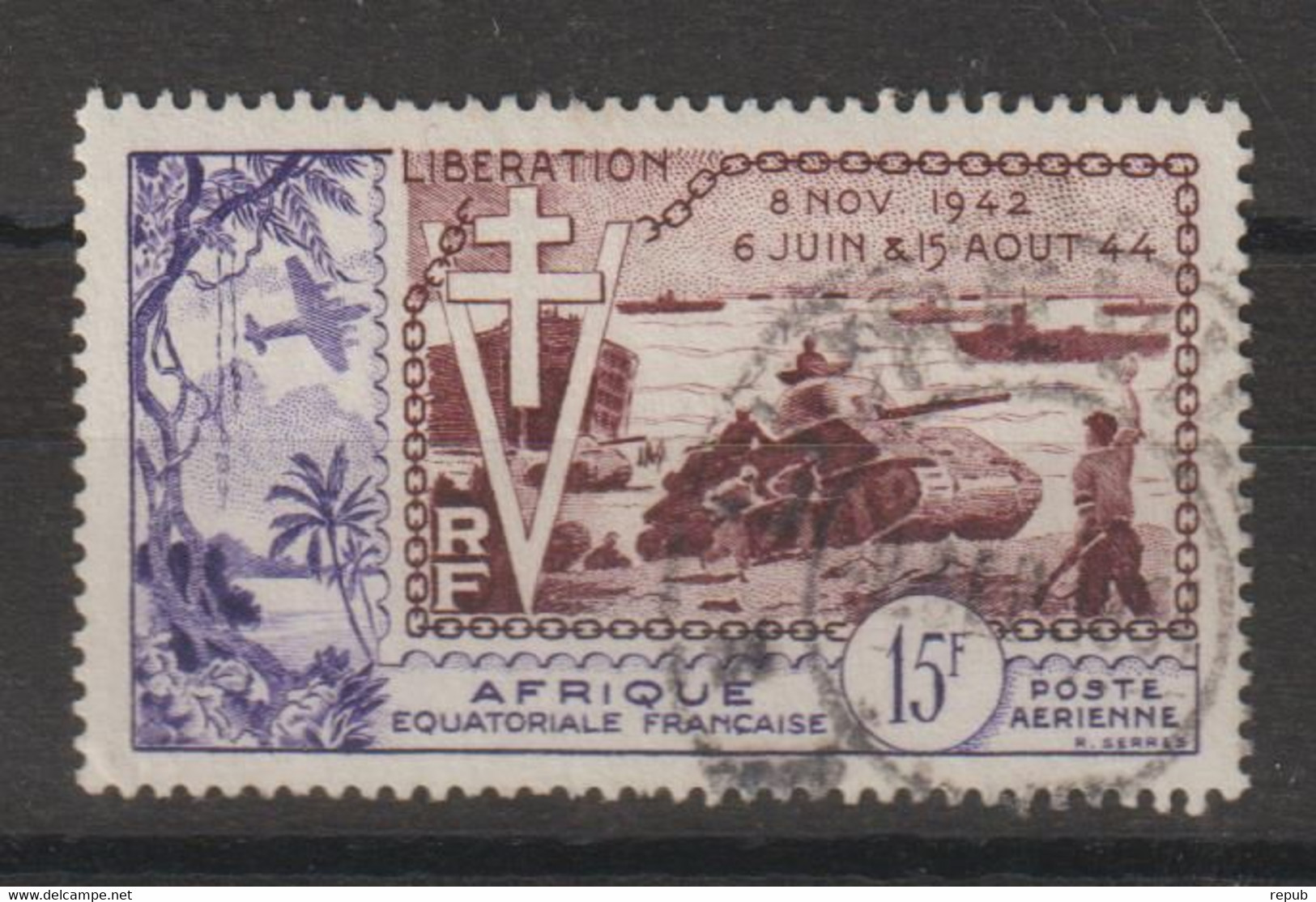 AEF 1954 Libération PA 57, 1 Val Oblit Used - Usados