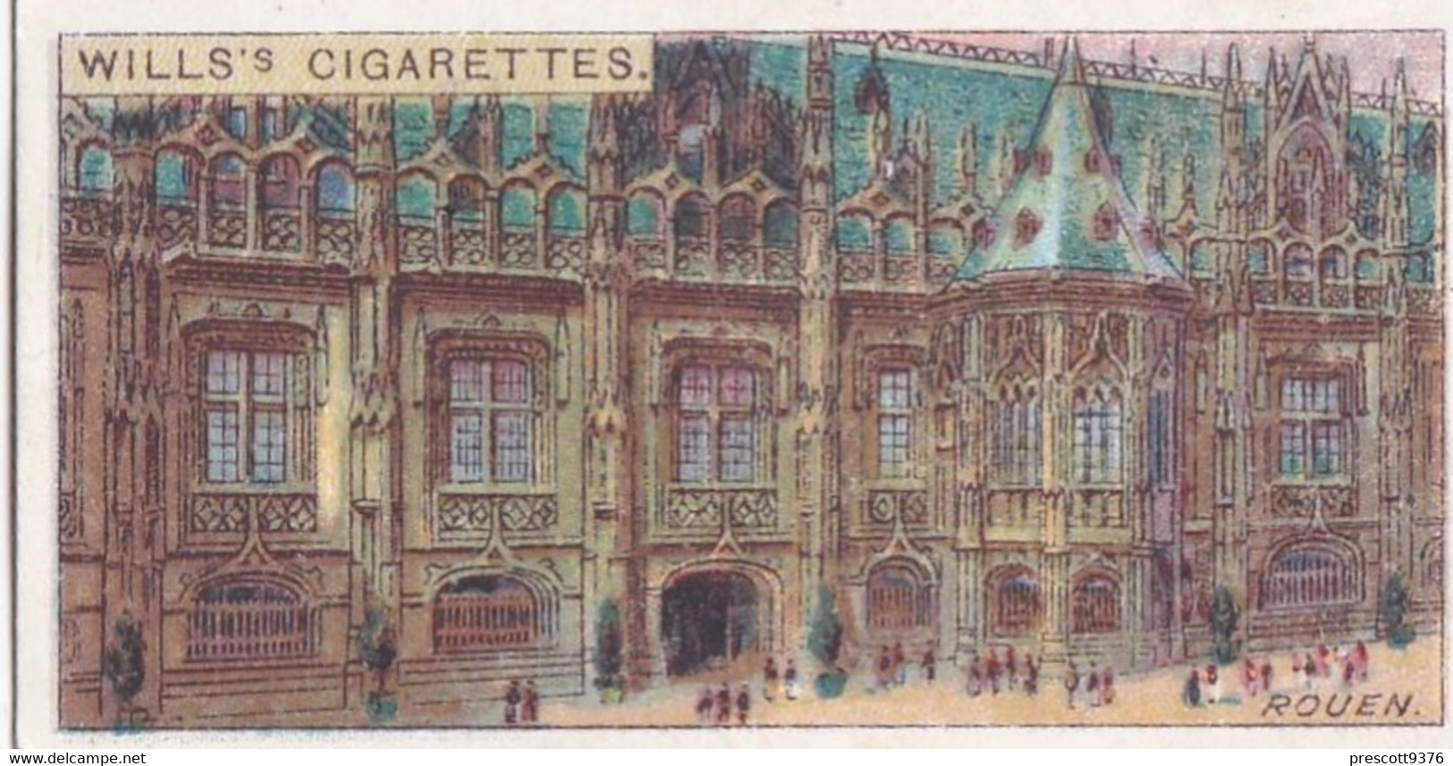 Gems Of French Architecture 1916 Wills Cigarette Card, 42 Palace De Justice, Rouen - Wills