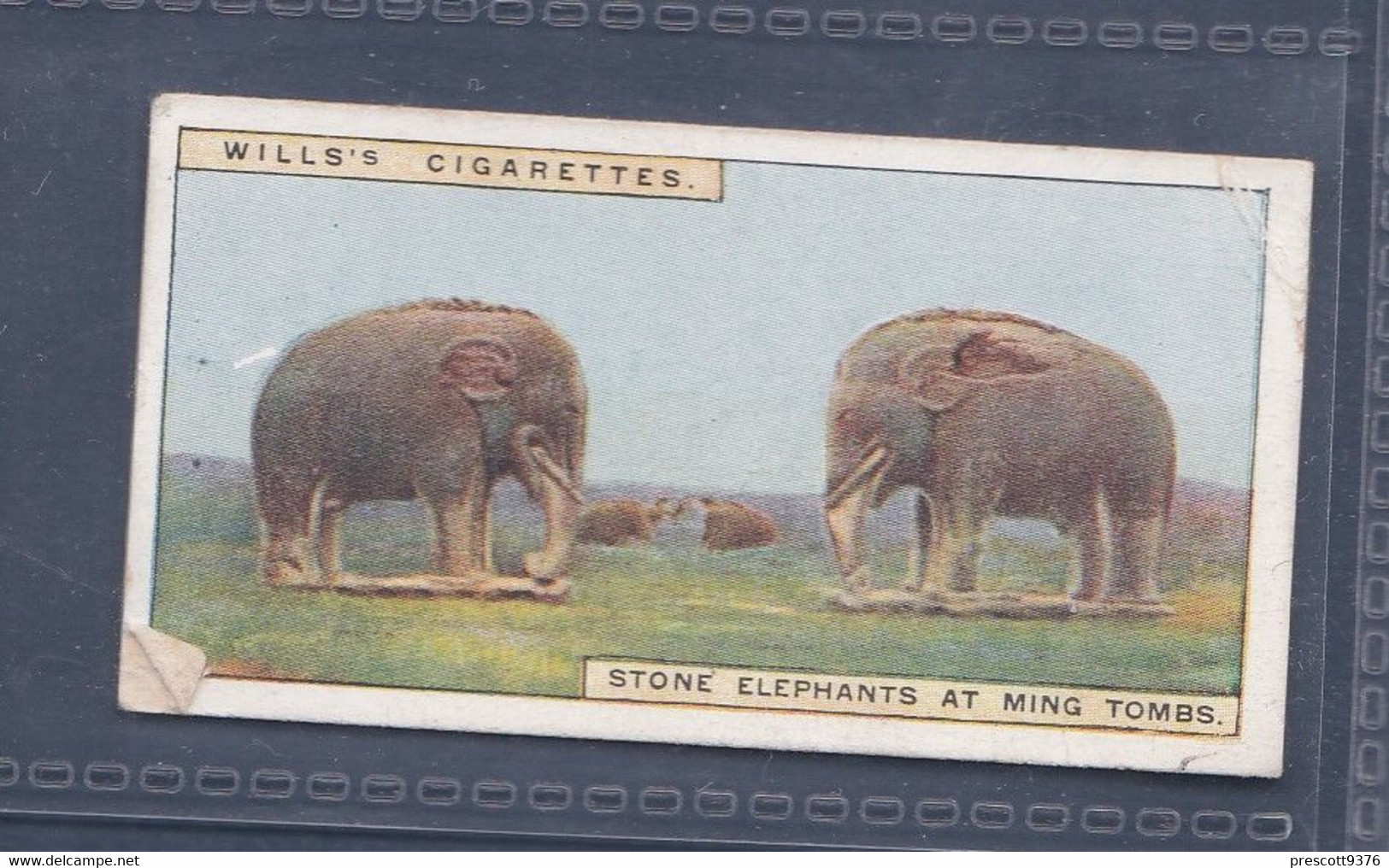 Wonders Of The Past 1926 - Original Wills Cigarette Card - 25 Stone Elephants At Ming Tomb, Nanking - Wills