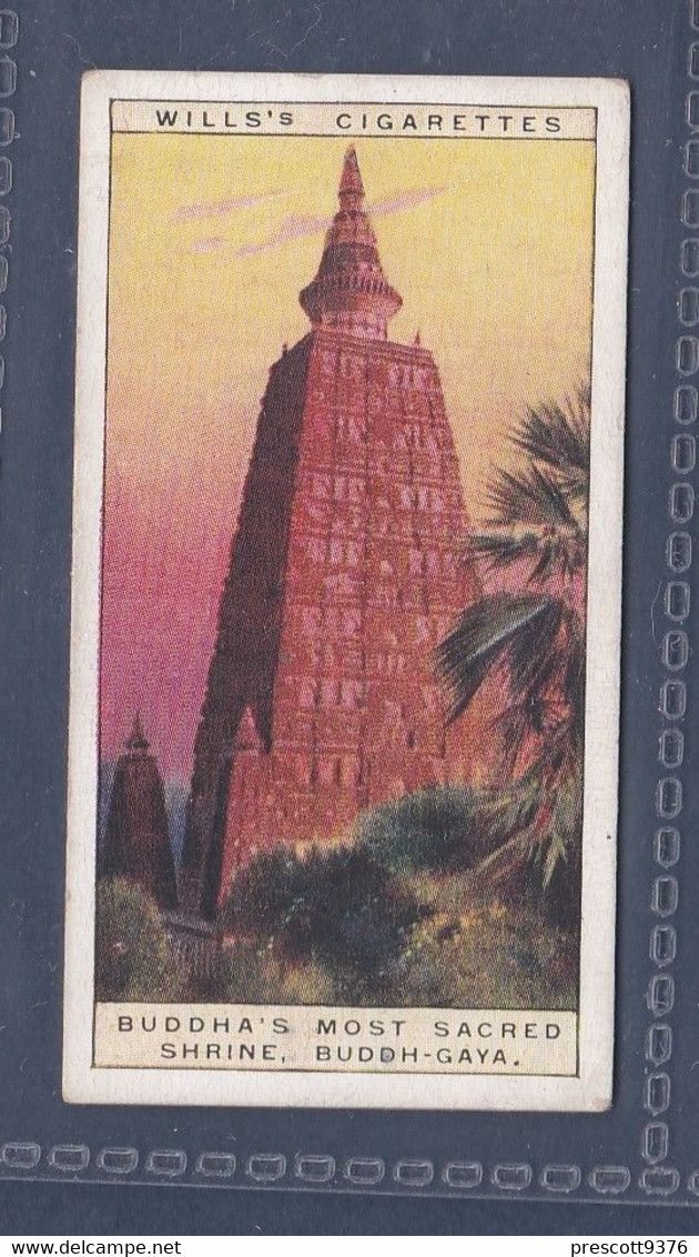 Wonders Of The Past 1926 - Original Wills Cigarette Card - 28 Buddha's Most Sacred Shrine, Buddha Gaya - Wills