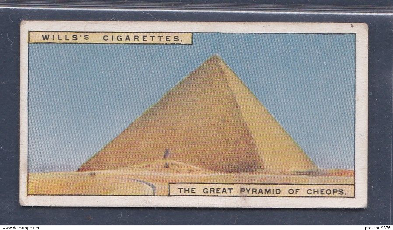 Wonders Of The Past 1926 - Original Wills Cigarette Card - 8 Great Pyramid Of Cheops - Wills