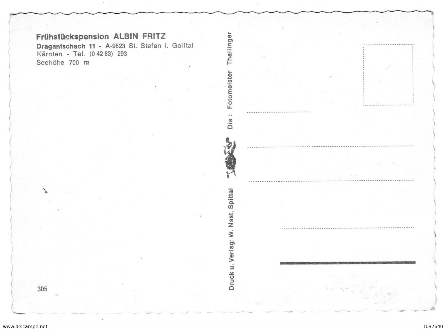 FRÜHSTÜCKSPENSION  ALBIN FRITZ. ST STEFAN , GAILTAL KARTEN. Hotel ,pension - Feldkirchen In Kärnten