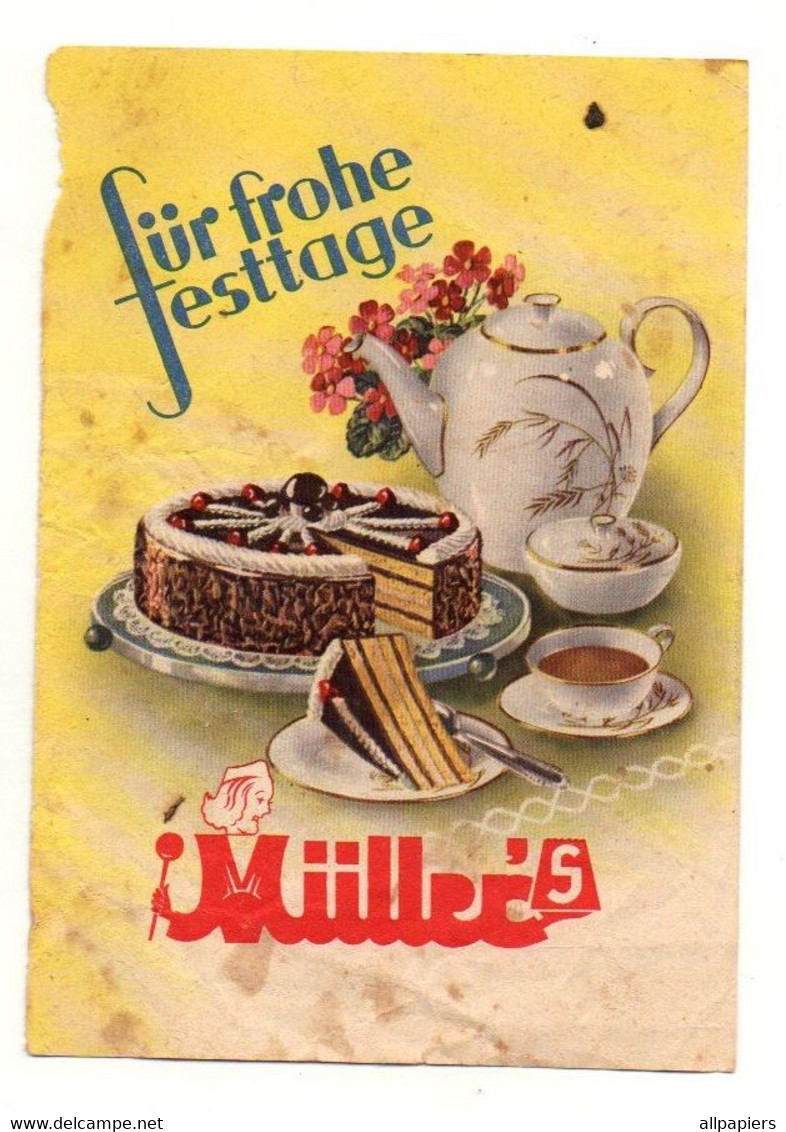 Publicité Fur Frohe Festtage Muller's - Format : 13.5x9.5 cm - Alimentaire