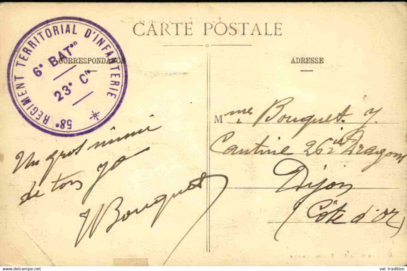 FRANCE - Cachet Militaire D’Infanterie Sur Carte Postale De Etampes En Fm Pour Dijon - L 113428 - 1. Weltkrieg 1914-1918