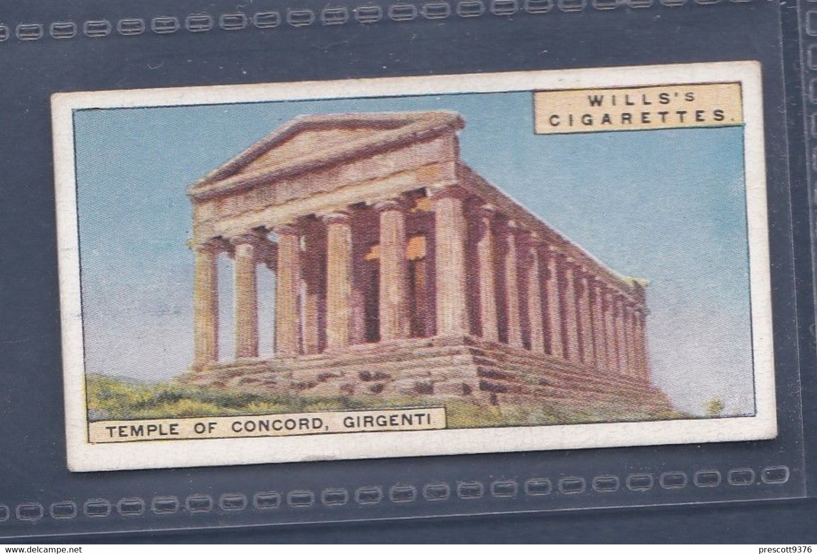 Wonders Of The Past 1926 - Original Wills Cigarette Card - 45 Temple Of Concord, Girgenti - Wills