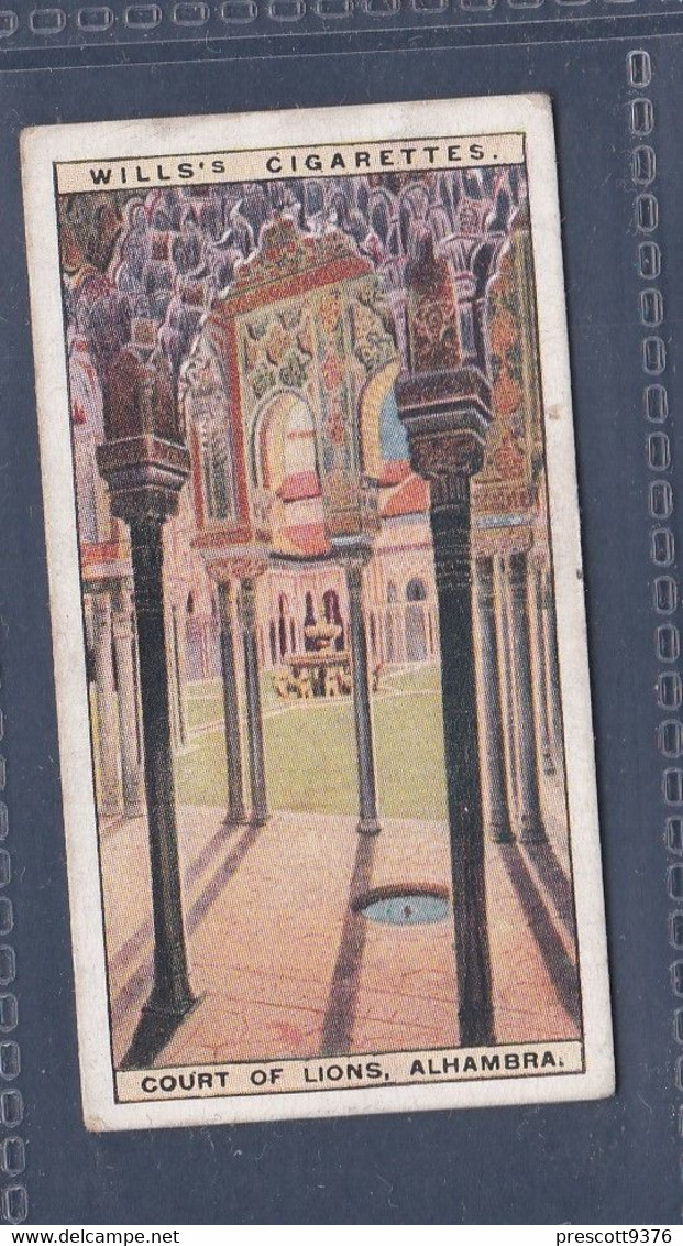 Wonders Of The Past 1926 - Original Wills Cigarette Card - 49 Court Of Lions Alhambra - Wills