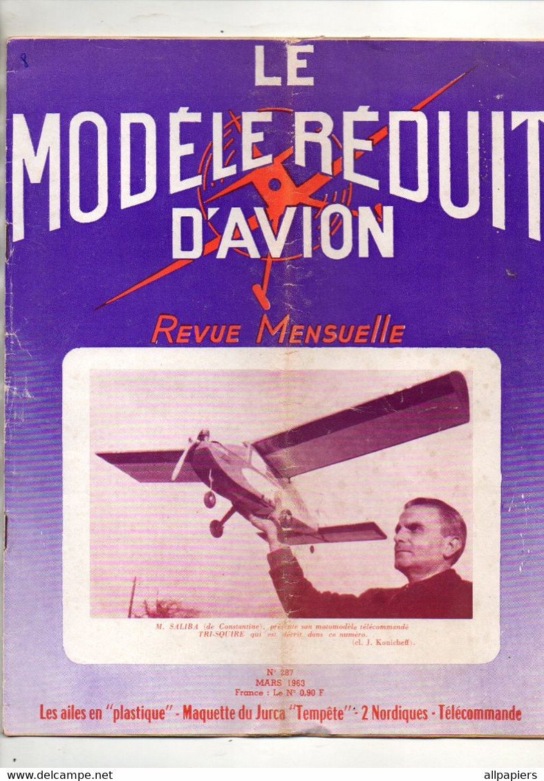 Le Modèle Réduit D'avion N°287 Les Ailes En "plastique" - Maquette Du Jurca "Tempête" - 2 Nordiques - Télécommande 1963 - Frankreich